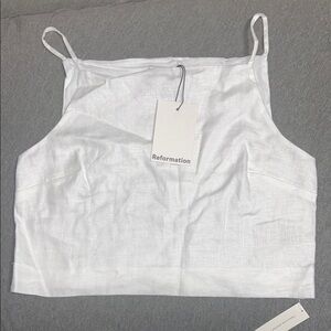 Reformation White Camisole Top